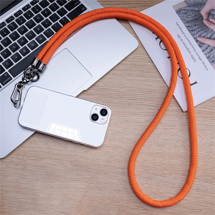 10mm Thicken Neck Shoulder Strap Anti-lost Phone Round Lanyard with Ultra-thin Transparent Patch - Dark Yellow