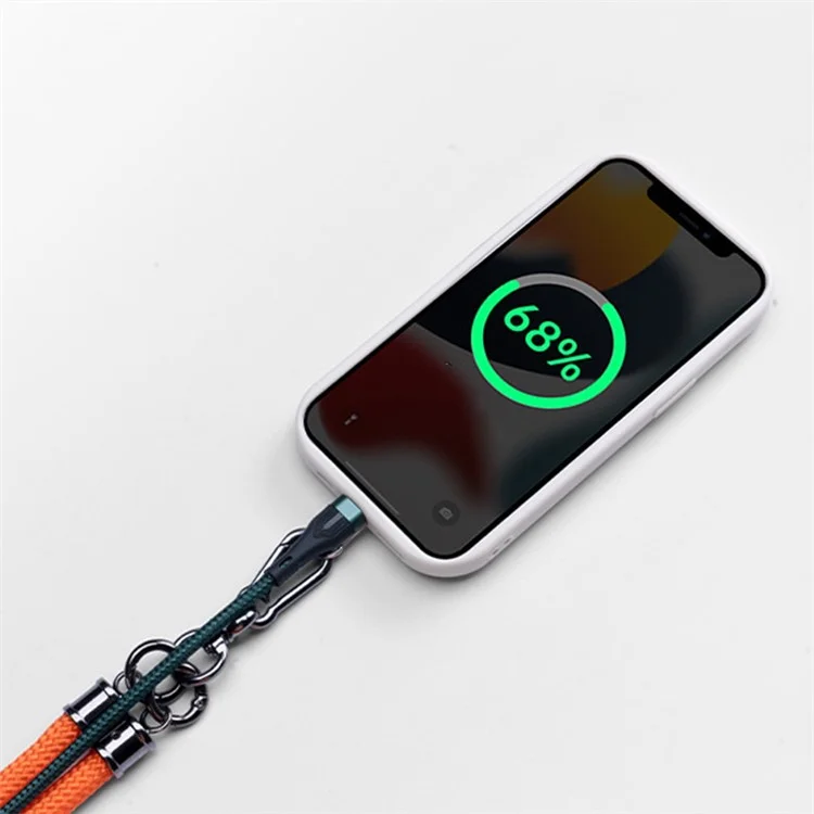10mm Thicken Neck Shoulder Strap Anti-lost Phone Round Lanyard with Ultra-thin Transparent Patch - Dark Yellow