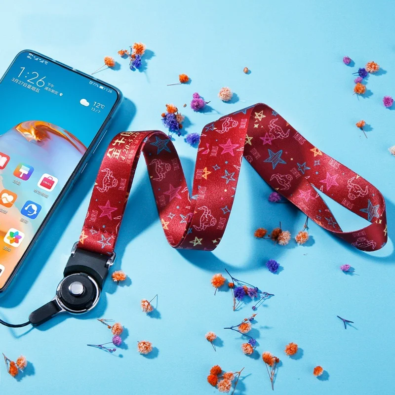 10 sztuk / opakowanie, kolorowy naszyjnik z motywem 12 znaków zodiaku, z karabińczykiem obrotowym, odłączalny pasek na telefon lub identyfikator – Lew