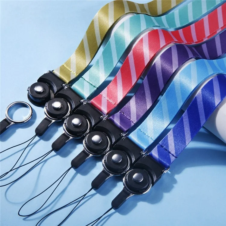 10Stück / Pack Lösbare Fingerring-Lanyard mit drehbarer Schnalle, Handykettchen, Namensschild-Halsband - Regenbogen