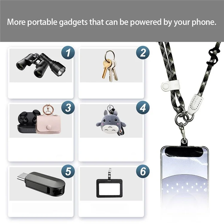 JOYSCOMM Pearl Decor Metal Chain Crossbody Shoulder Strap Phone Neck Lanyard with Tether Tab - White Pearl