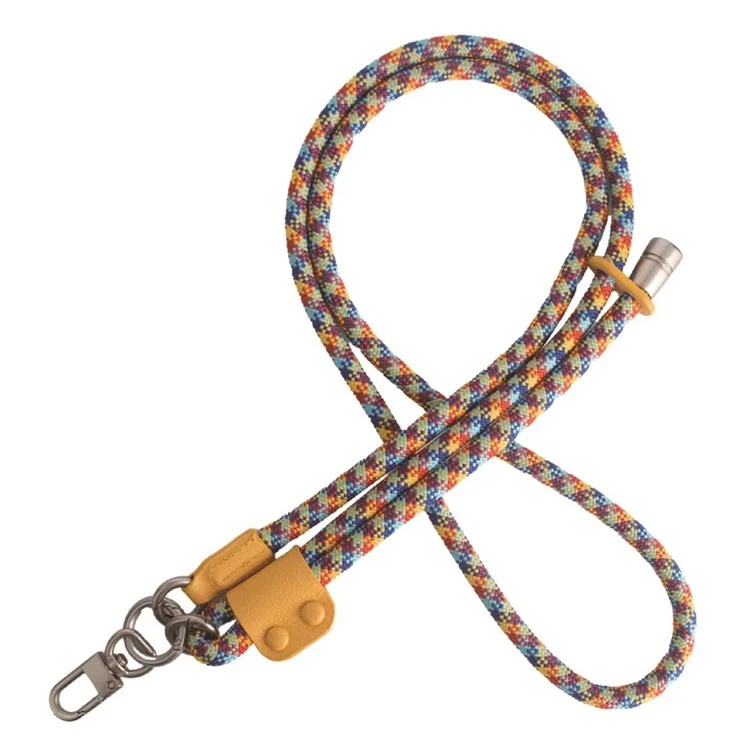 JOYSCOMM JA-Serie 8 mm Polyester-Gewebtes Seil Handy-Halskette, Crossbody-Gurt, Länge: 150 cm - JA0009 Gelb