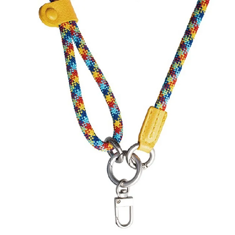 JOYSCOMM JA-Serie 8 mm Polyester-Gewebtes Seil Handy-Halskette, Crossbody-Gurt, Länge: 150 cm - JA0009 Gelb