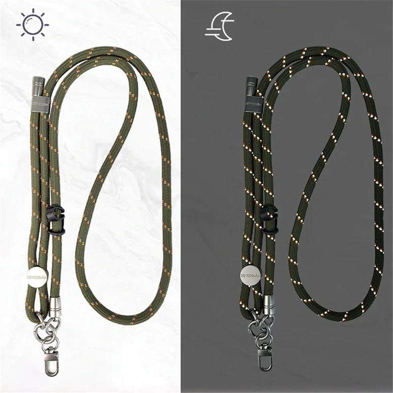 JOYSCOMM JC Series 7mm Reflective Yarn Polyester Woven Rope Phone Neck Lanyard Crossbody Strap - JC0003 Grey