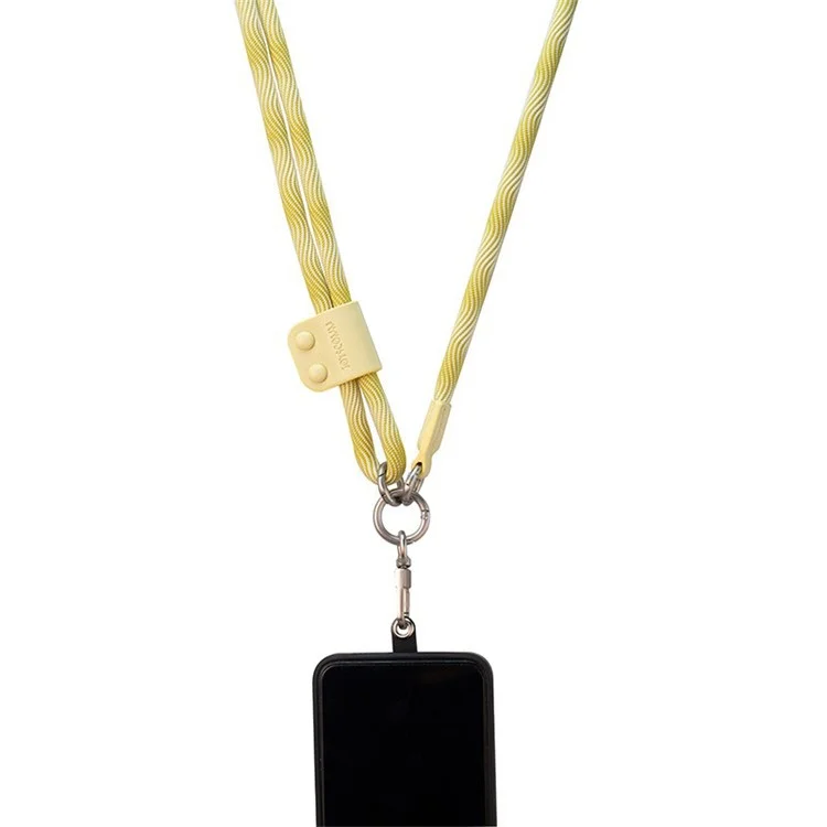 JOYSCOMM JD Series 7mm Dual Color Polyester Gewobenes Seil Telefon Nackenband - JD0004 Grün Weiß