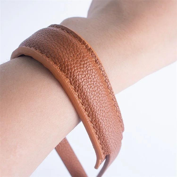 JOYSCOMM SF Series 1CM breiter PU-Leder-Handgelenksgurt, Anti-Verlust-Lanyard-Armband - Braun