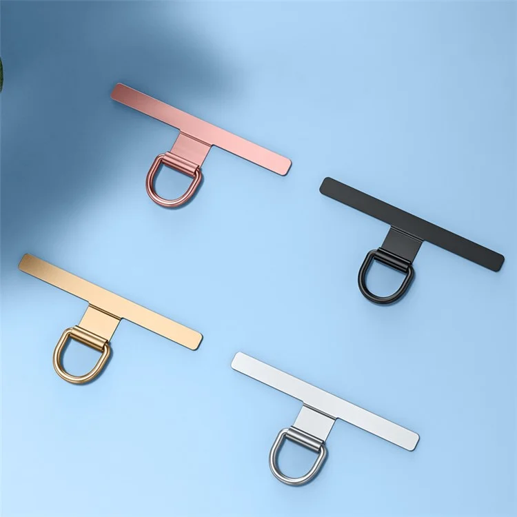 10 Pezzi / Confezione Ultra Slim Phone Tether Tabs per Phone Case Lanyard Anti-Lost Metal Safety Patch con D Buckle - Champagne Gold