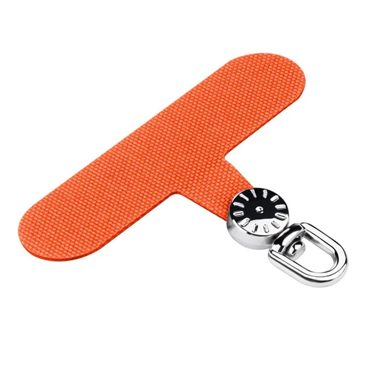 Phone Tether Tab Stainless Steel+Oxford Cloth Rotary Patch for Phone Strap Lanyard - Orange