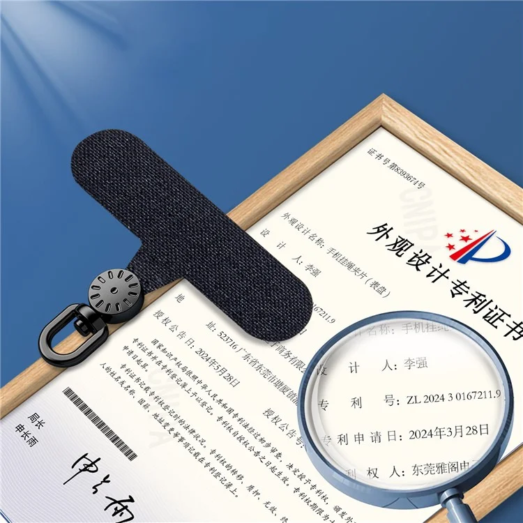 Phone Tether Tab Stainless Steel+Oxford Cloth Rotary Patch for Phone Strap Lanyard - Orange