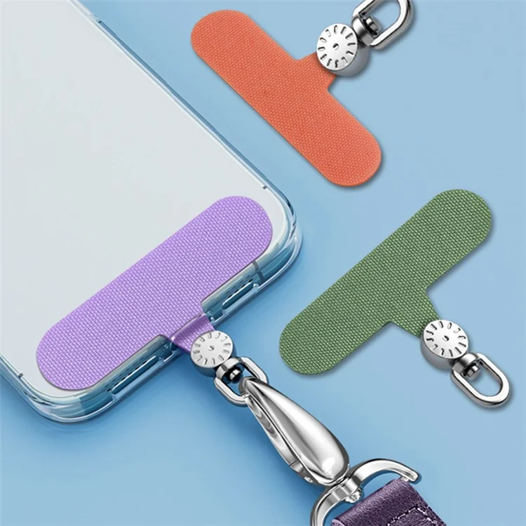 Phone Tether Tab Stainless Steel+Oxford Cloth Rotary Patch for Phone Strap Lanyard - Orange