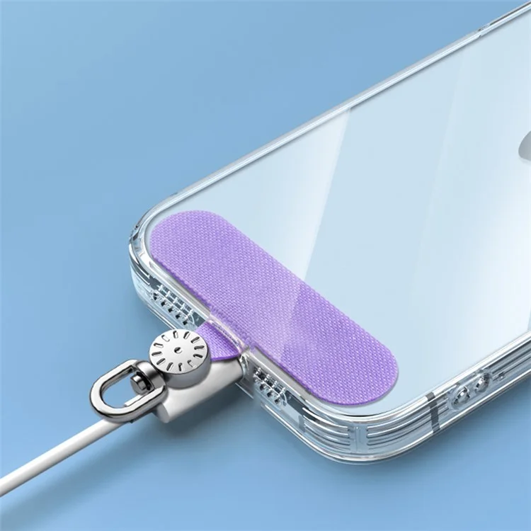 Phone Tether Tab Stainless Steel+Oxford Cloth Rotary Patch for Phone Strap Lanyard - Orange