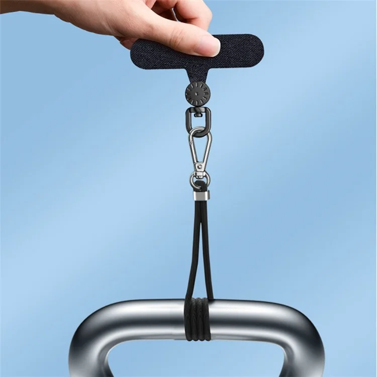 Phone Tether Tab Stainless Steel+Oxford Cloth Rotary Patch for Phone Strap Lanyard - Orange