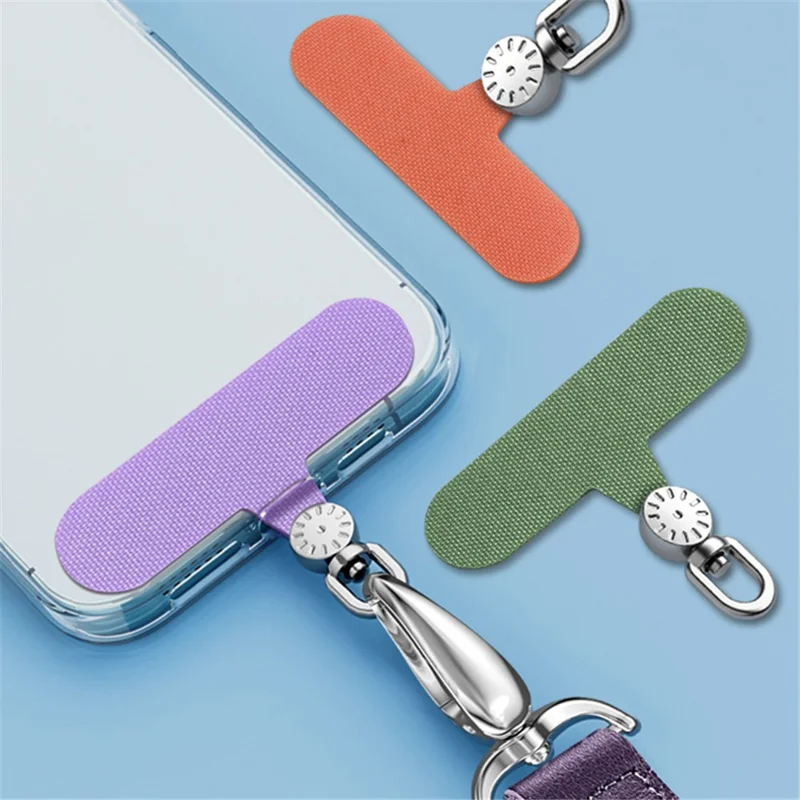 Phone Tether Tab Stainless Steel+Oxford Cloth Rotary Patch for Phone Strap Lanyard - Pink