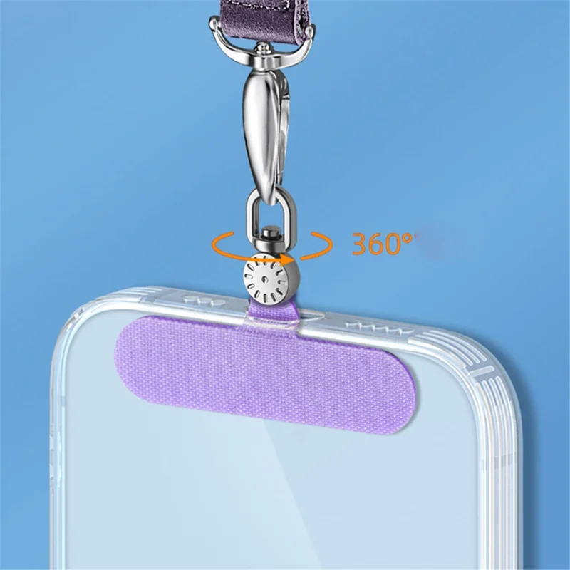 Phone Tether Tab Stainless Steel+Oxford Cloth Rotary Patch for Phone Strap Lanyard - Pink