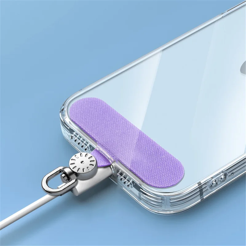 Phone Tether Tab Stainless Steel+Oxford Cloth Rotary Patch for Phone Strap Lanyard - Pink