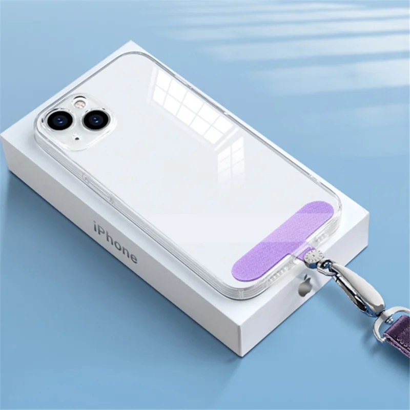 Phone Tether Tab Stainless Steel+Oxford Cloth Rotary Patch for Phone Strap Lanyard - Pink