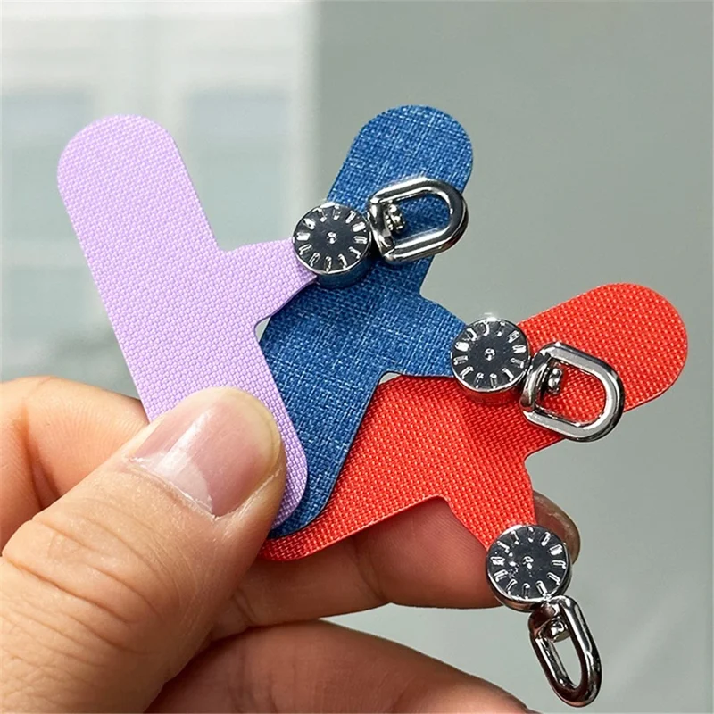 Phone Tether Tab Stainless Steel+Oxford Cloth Rotary Patch for Phone Strap Lanyard - Pink