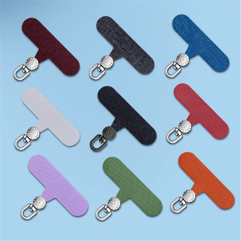 Phone Tether Tab Stainless Steel+Oxford Cloth Rotary Patch for Phone Strap Lanyard - Pink