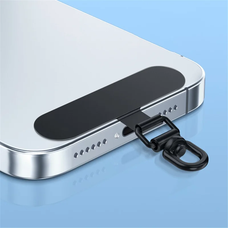 2PCS Rotation Stainless Steel Phone Tether Tab Safety Lanyard Patch Phone Strap Replacement Part - Style A