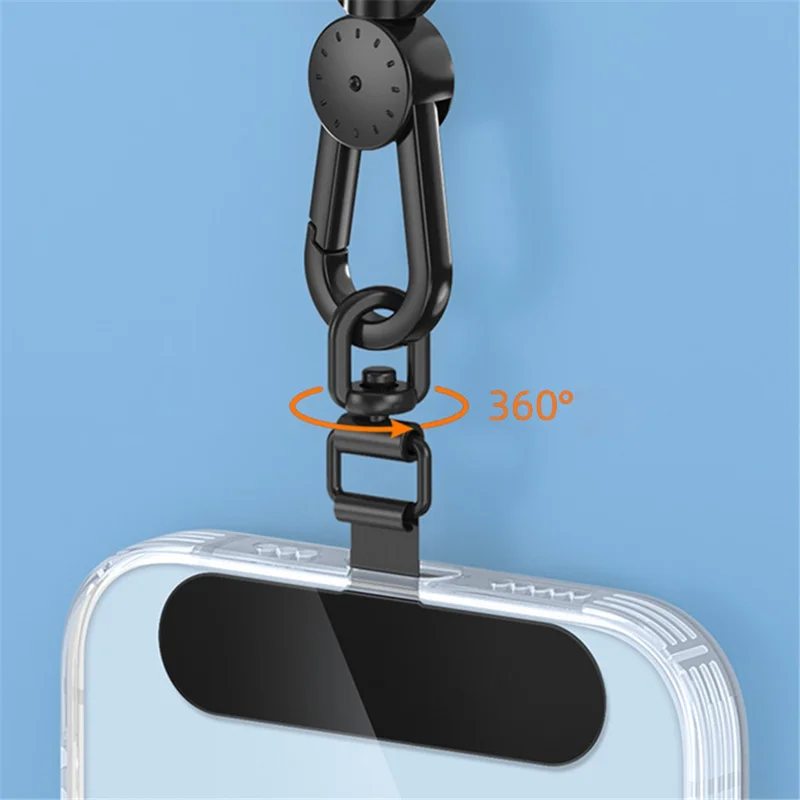 2PCS Rotation Stainless Steel Phone Tether Tab Safety Lanyard Patch Phone Strap Replacement Part - Style A