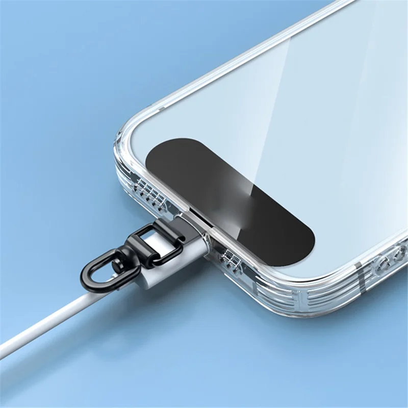 2PCS Rotation Stainless Steel Phone Tether Tab Safety Lanyard Patch Phone Strap Replacement Part - Style A
