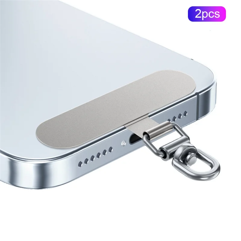 2PCS Rotation Stainless Steel Phone Tether Tab Safety Lanyard Patch Phone Strap Replacement Part - Style A