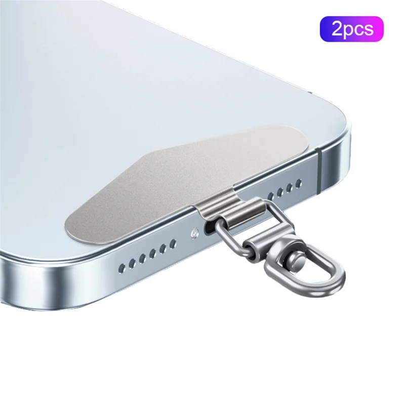 2PCS Rotation Stainless Steel Phone Tether Tab Safety Lanyard Patch Phone Strap Replacement Part - Style C