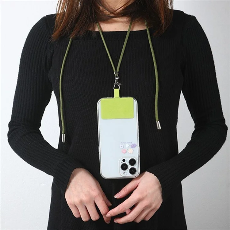 Telefonlanyard, abnehmbar, verstellbar, Polyester-Telefon-Halsband-Schultergurt mit Tether-Tab - Armeegrün