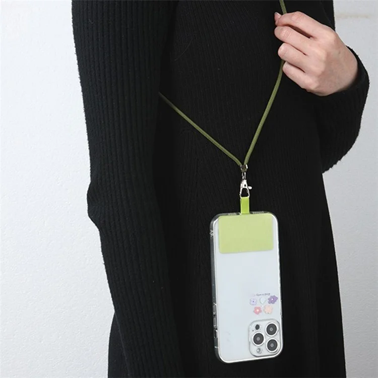 Telefonlanyard, abnehmbar, verstellbar, Polyester-Telefon-Halsband-Schultergurt mit Tether-Tab - Armeegrün