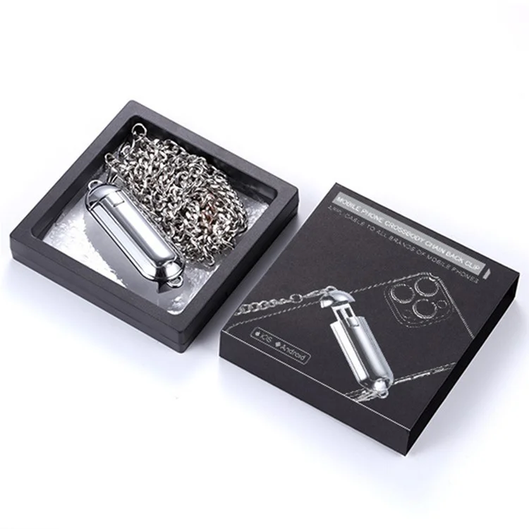 Mobile Phone Crossbody Chain with Back Clip for Universal Smart Phones Portable Metal Chain Phone Adjustable Lanyard for Traveling