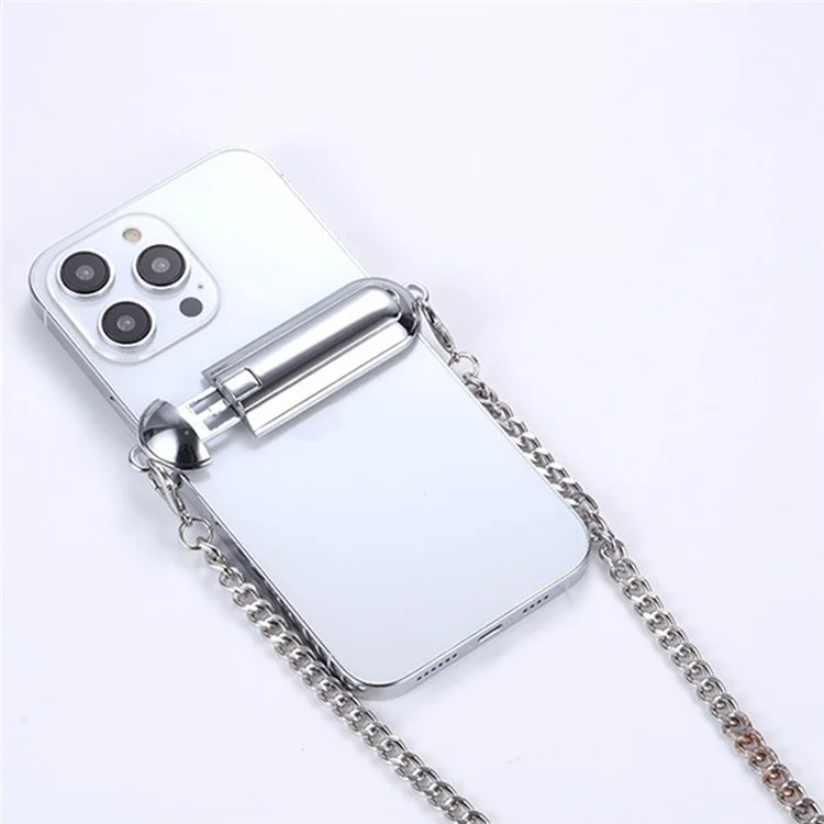 Mobile Phone Crossbody Chain with Back Clip for Universal Smart Phones Portable Metal Chain Phone Adjustable Lanyard for Traveling
