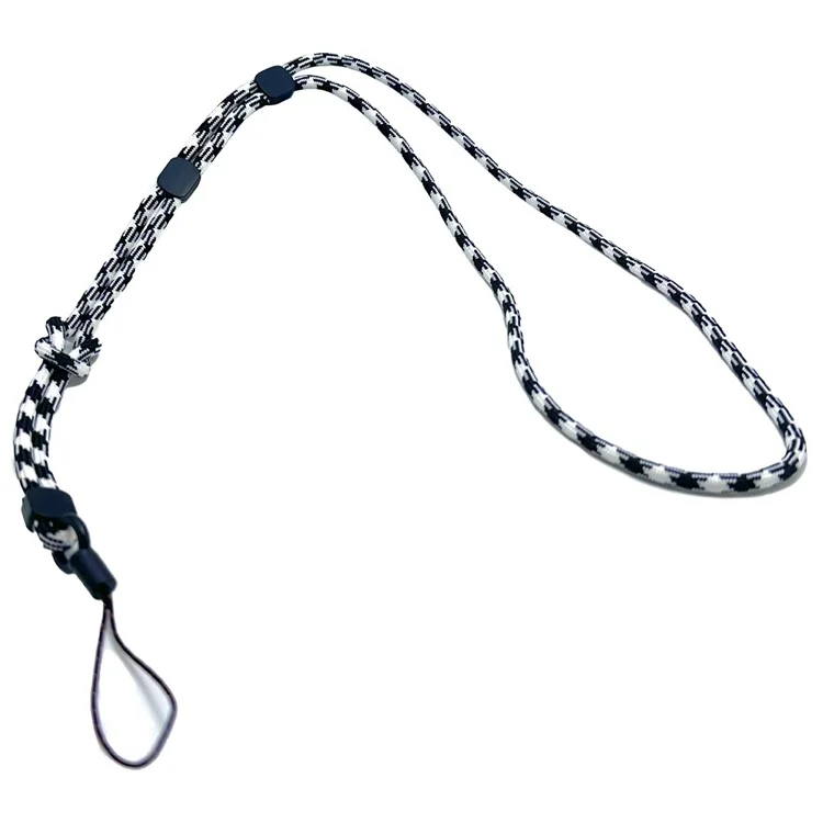 Массовая покупка JLC-810 Phone Lanyard Polyester Neck Strap Съемный ремешок на запястье 4,4 мм Толщина - Черный + Белые Точки