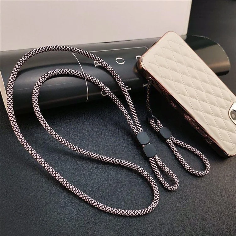 Массовая покупка JLC-810 Phone Lanyard Polyester Neck Strap Съемный ремешок на запястье 4,4 мм Толщина - Черный + Белые Точки