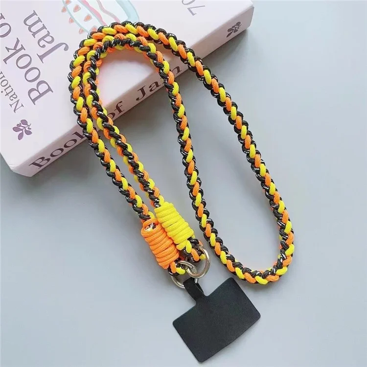 Téléphone Crossbody Longe 120cm - Noir + Orange + Jaune