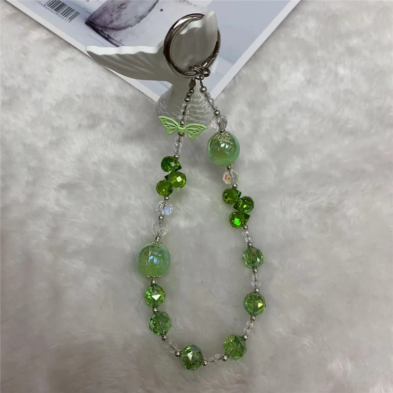 26cm Phone Charm Strap Lanyard Wrist Strap Beaded Phone Chain with Tether Tab - Style A