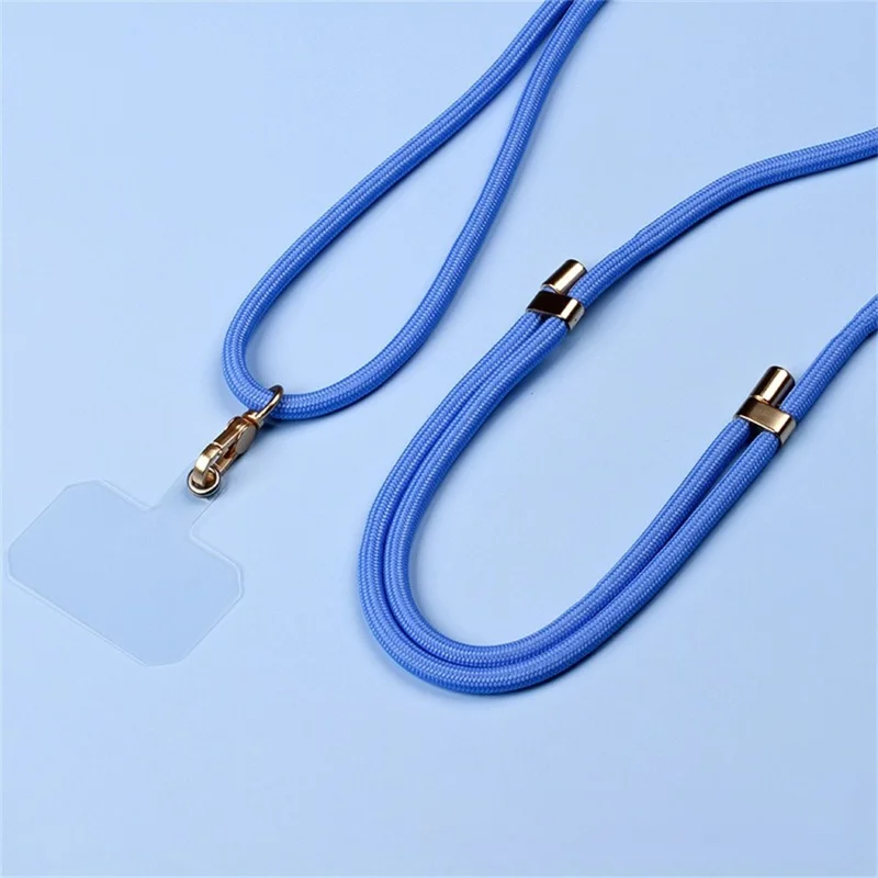 Crossbody Phone Lanyard 6mm Thick Polyester Adjustable Strap with Tether Tab, Total Length: 148cm - Blue