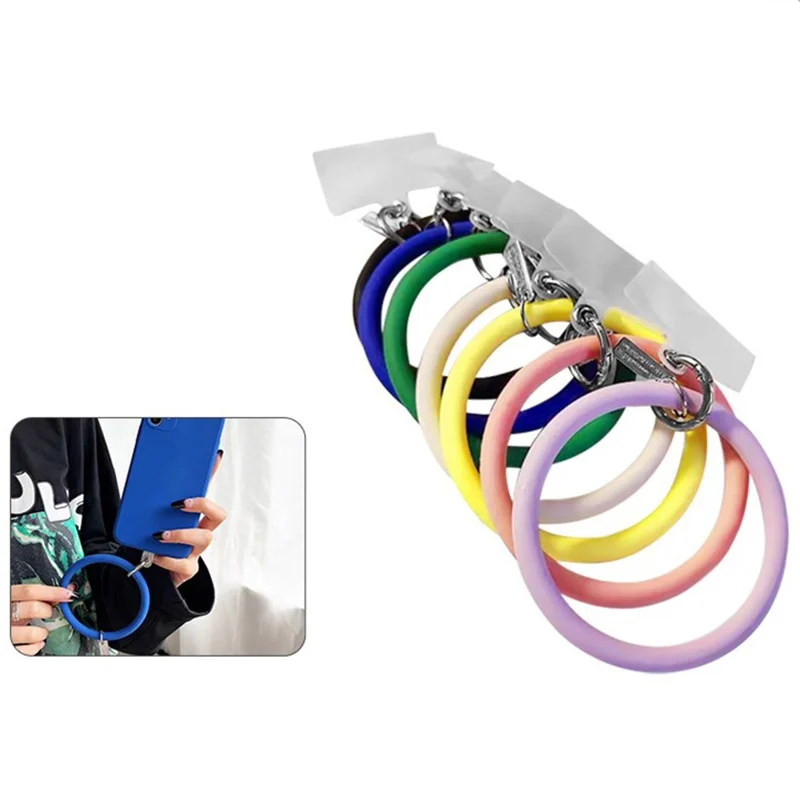 Phone Wrist Ring Strap Silicone Phone Wrist Strap Phone Wristlet with Tether Tab - Yellow