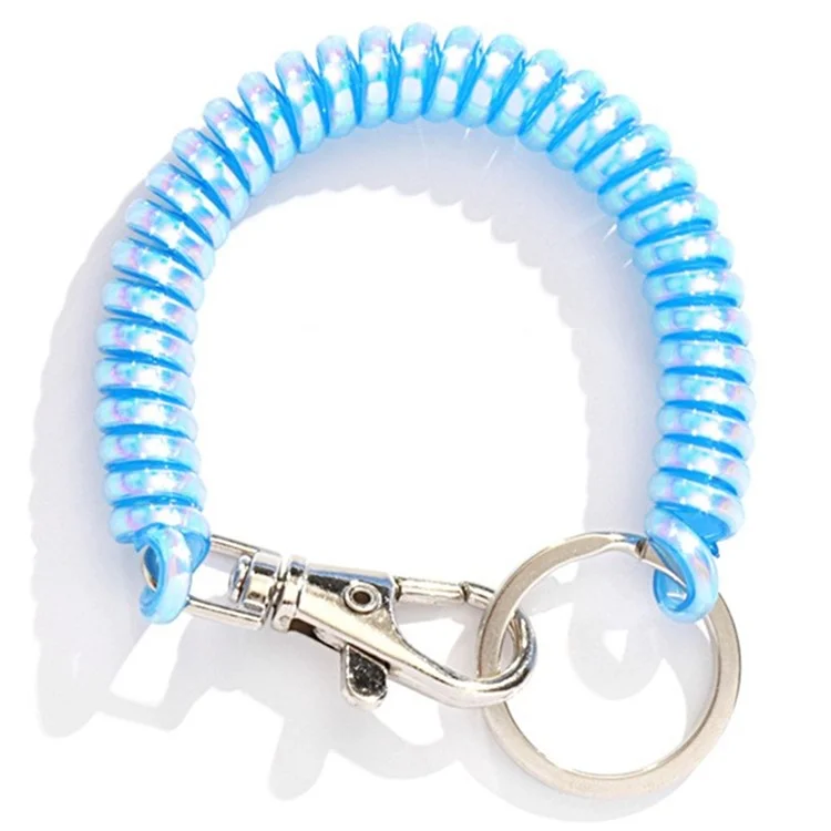 HC-8956713 Colorful Coil Springs Keychain 180mm Anti-Lost Key Chain Holder Clasp for Keys Wallet Cellphone - Colorful Blue