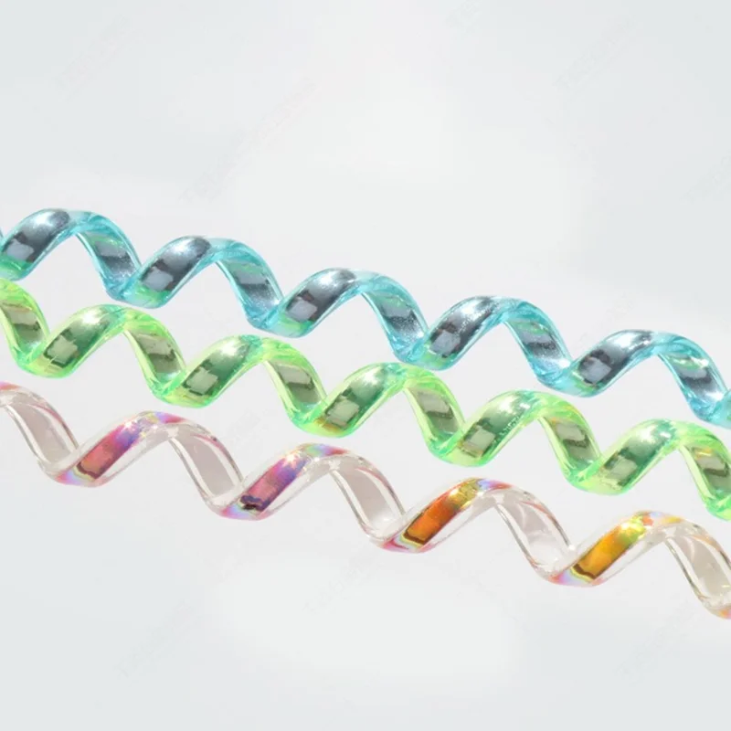 XC-895671 Colorful Retractable Coil Springs Keychain 18cm Dual-Clasp Design Phone Wrist Strap - Colorful Pink