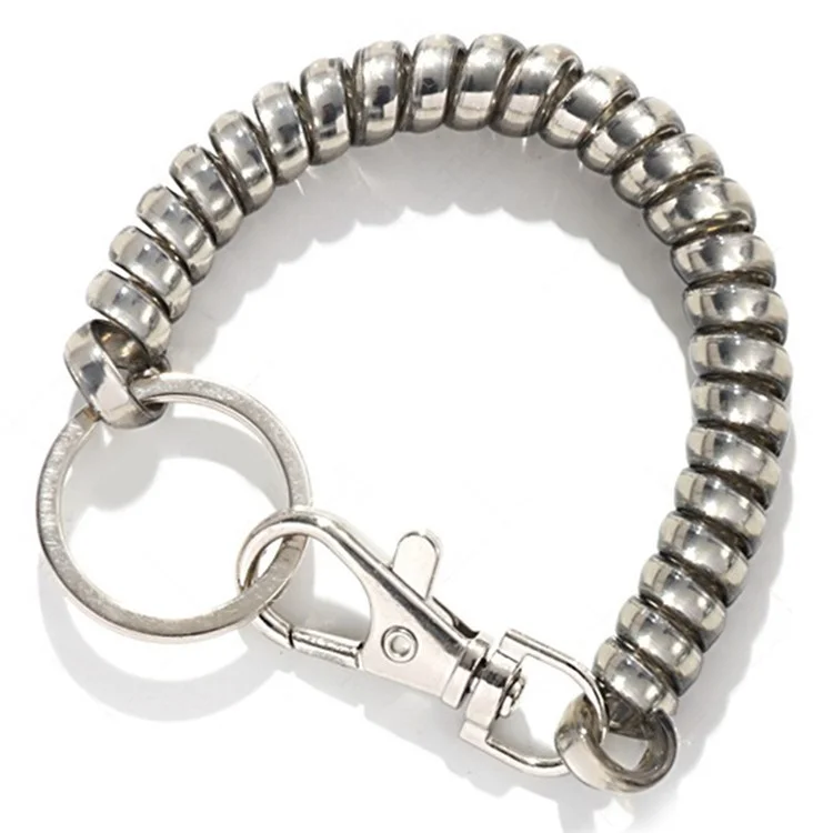 Bulk Buy Retractable Phone Lanyard Coil Springs Keychain 180mm Anti-Lost Key Chain Holder Cord