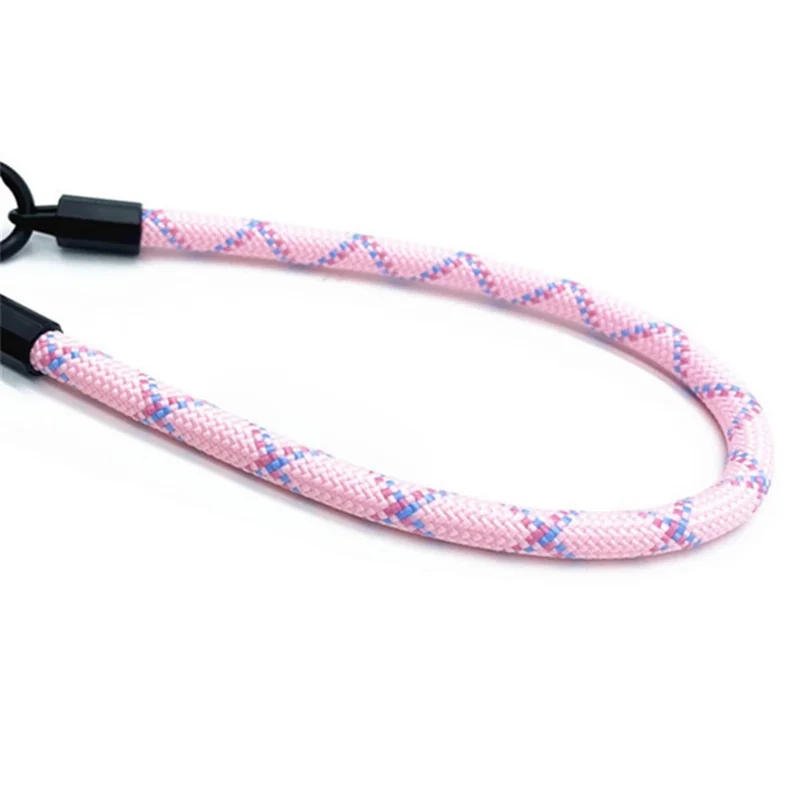 Phone Wrist Strap 7mm Thick Polyester Anti Theft Mobile Phone Lanyard with Tether Tab, Total Length: 30cm - Black+Grey