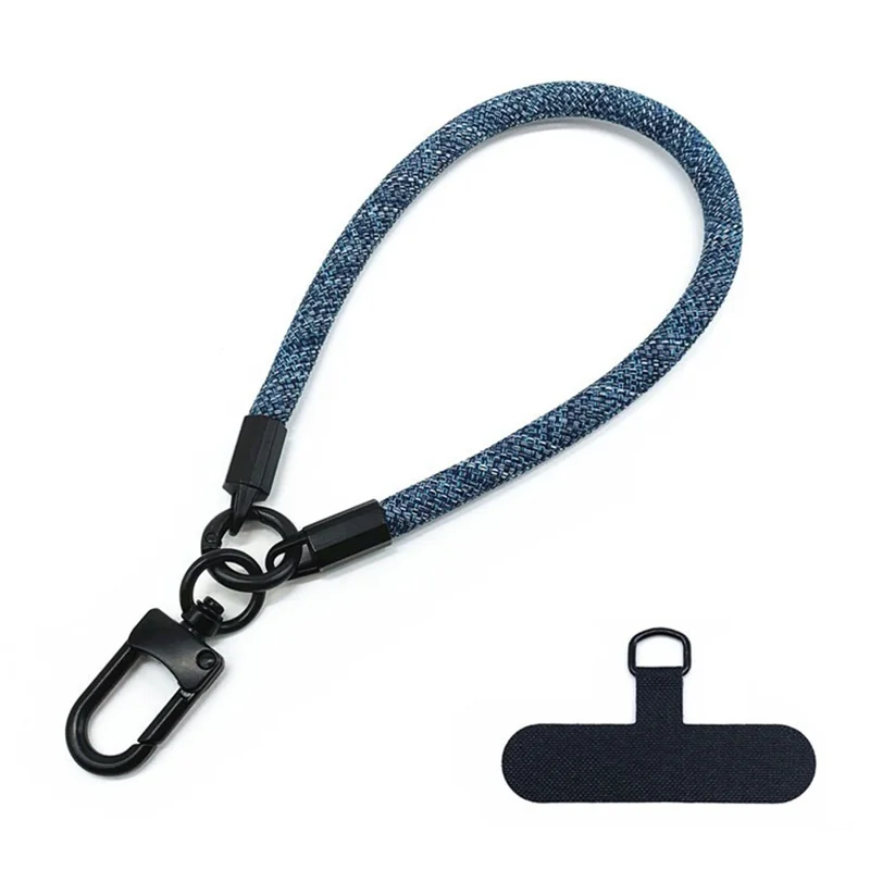 Phone Wrist Strap 7mm Thick Polyester Anti Theft Mobile Phone Lanyard with Tether Tab, Total Length: 30cm - Colorful Ink Blue