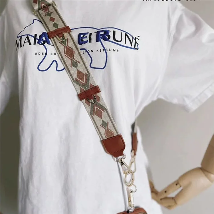 LXR-036 Crossbody Phone Strap Polyester Adjustable Phone Neck Strap with Tether Tab, Total Length: 140cm - Brown