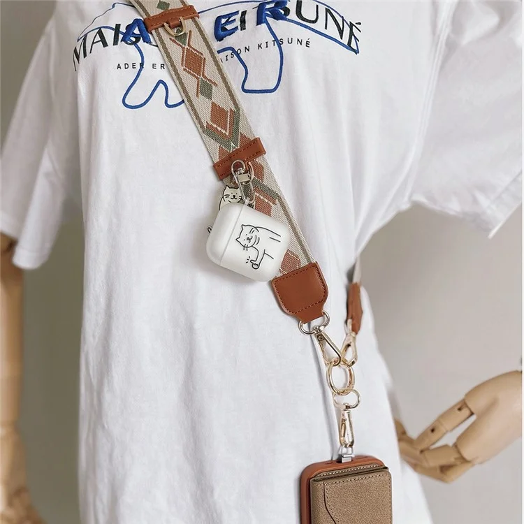 LXR-036 Crossbody Phone Strap Polyester Adjustable Phone Neck Strap with Tether Tab, Total Length: 140cm - Brown