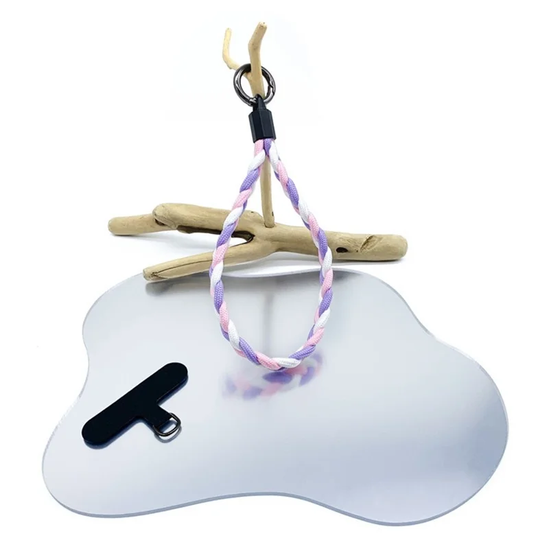 Tri-Color Braided Phone Wrist Strap Polyester Hand Strap Lanyard with Tether Tab, Length: 30cm