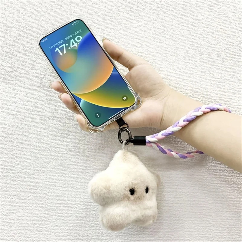 Tri-Color Braided Phone Wrist Strap Polyester Hand Strap Lanyard with Tether Tab, Length: 30cm