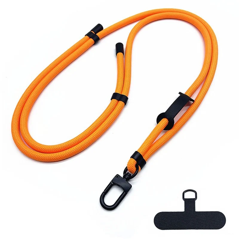 7mm Adjustable Phone Crossbody Strap Polyester Shoulder Strap Lanyard with Tether Tab, Total Length: 150cm - Orange