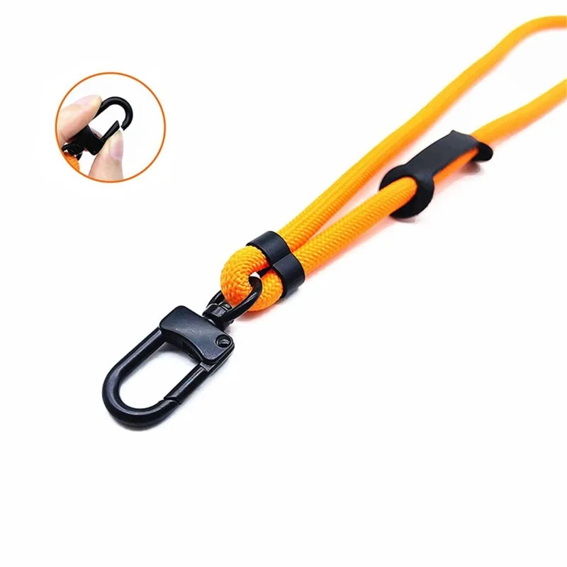 7mm Adjustable Phone Crossbody Strap Polyester Shoulder Strap Lanyard with Tether Tab, Total Length: 150cm - Orange