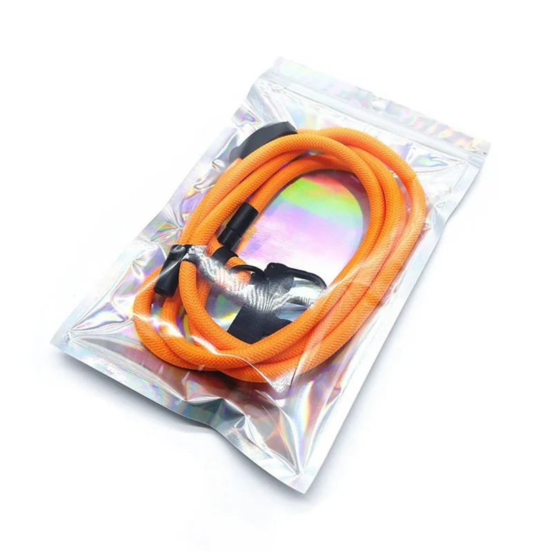 7mm Adjustable Phone Crossbody Strap Polyester Shoulder Strap Lanyard with Tether Tab, Total Length: 150cm - Orange