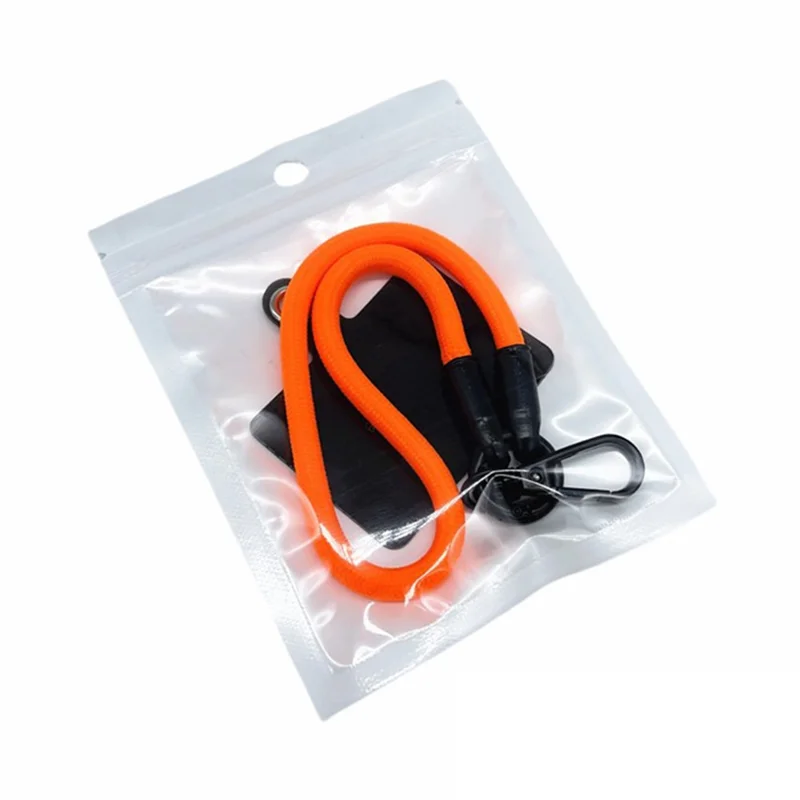 6mm Phone Wrist Hand Strap Polyester Short Lanyard with PVC Tether Tab, Folding Length: 15cm - Orange